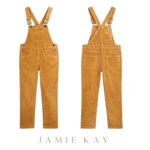 Jamie Kay Jordie Corduroy Overalls Pecan Brown Adjustable Strap Kids Size 6Y